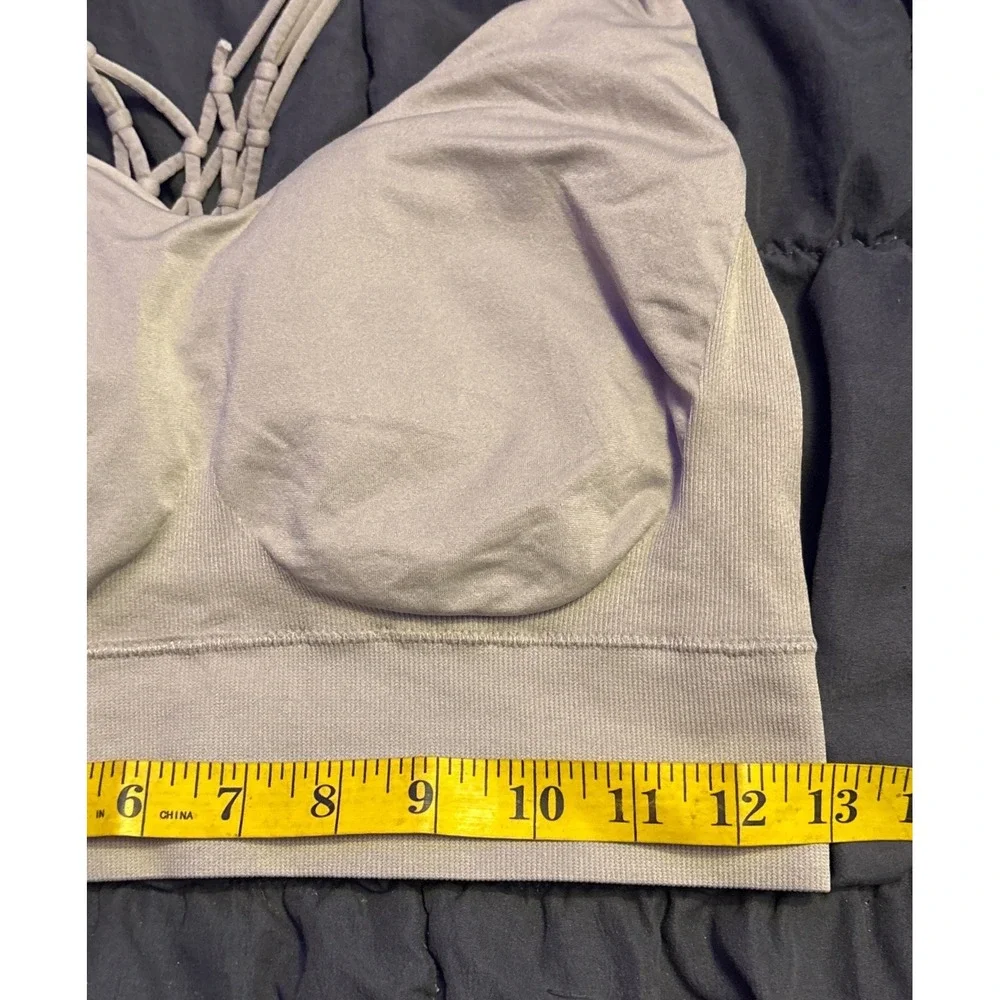 Beige Seamless Padded Strappy Back Bralette Bra Size Large
